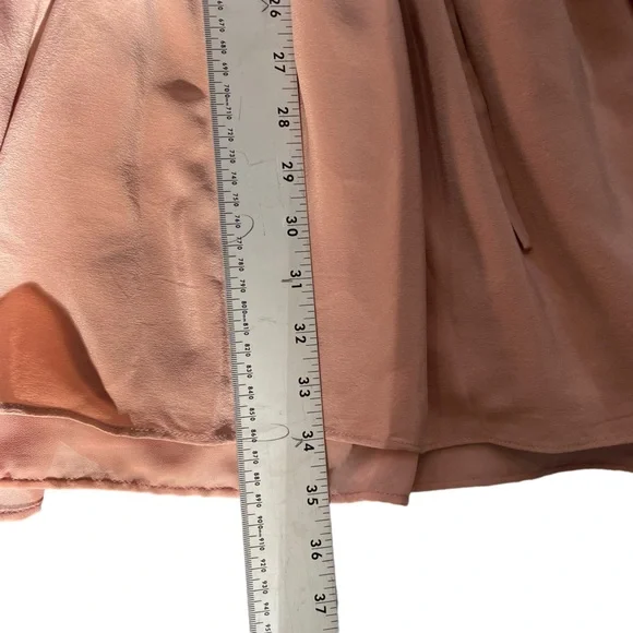 All Saints Alia Ruffle Silk Dress Nude Pink Size M